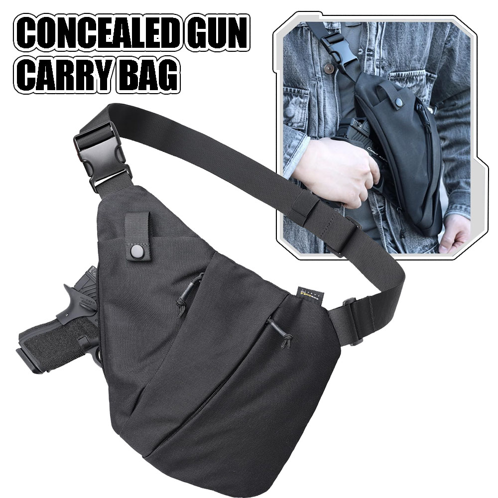 전술 숨겨진 총 운반 가방 남자 크로스 바디 슬링 가방 - Edc Carry Handgun 리뷰 및 가격