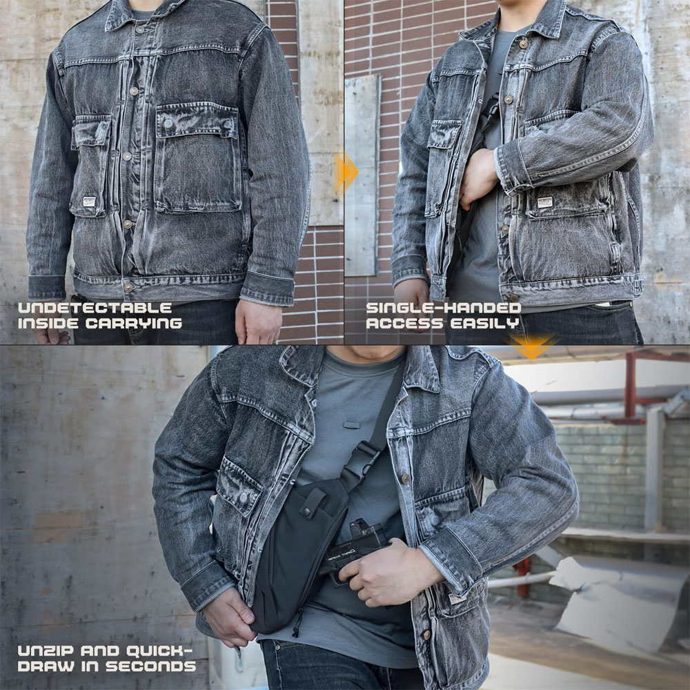 전술 숨겨진 총 운반 가방 남자 크로스 바디 슬링 가방 - Edc Carry Handgun 리뷰 및 가격